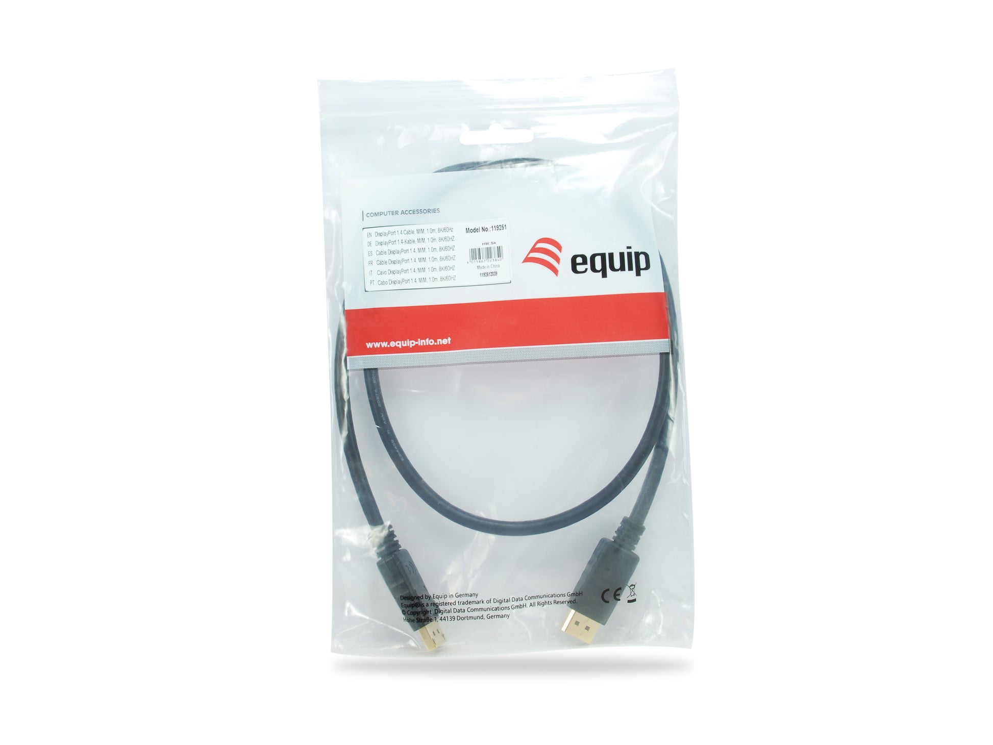 Equip DisplayPort Kabel DP 1.4 8K 60 Hz – 1 m – HDR