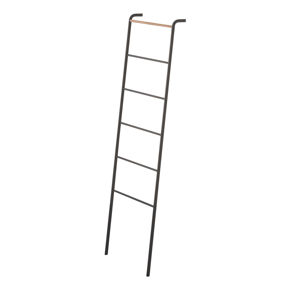 Yamazaki Garderobenständer – mit Kleiderablage, Stahl/Holz, Schwarz, 45 × 24 × 160 cm