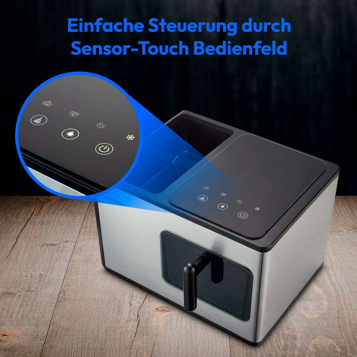 MEDION Eiswürfelmaschine MD 11960 – 15 kg/24 h, 2 l – schwarz/edelstahl