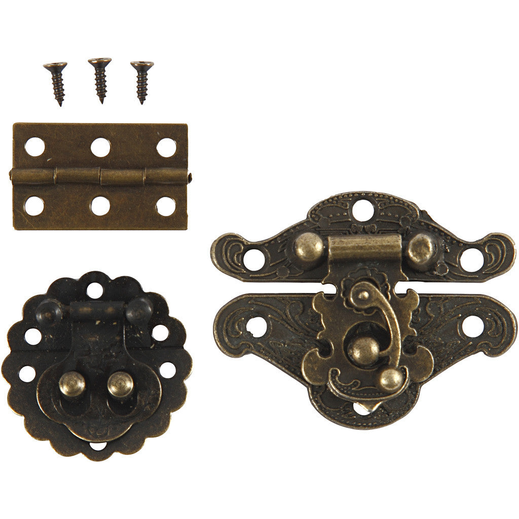 Creativ Company Beschläge-Set – 30–35 mm, Goldbraun