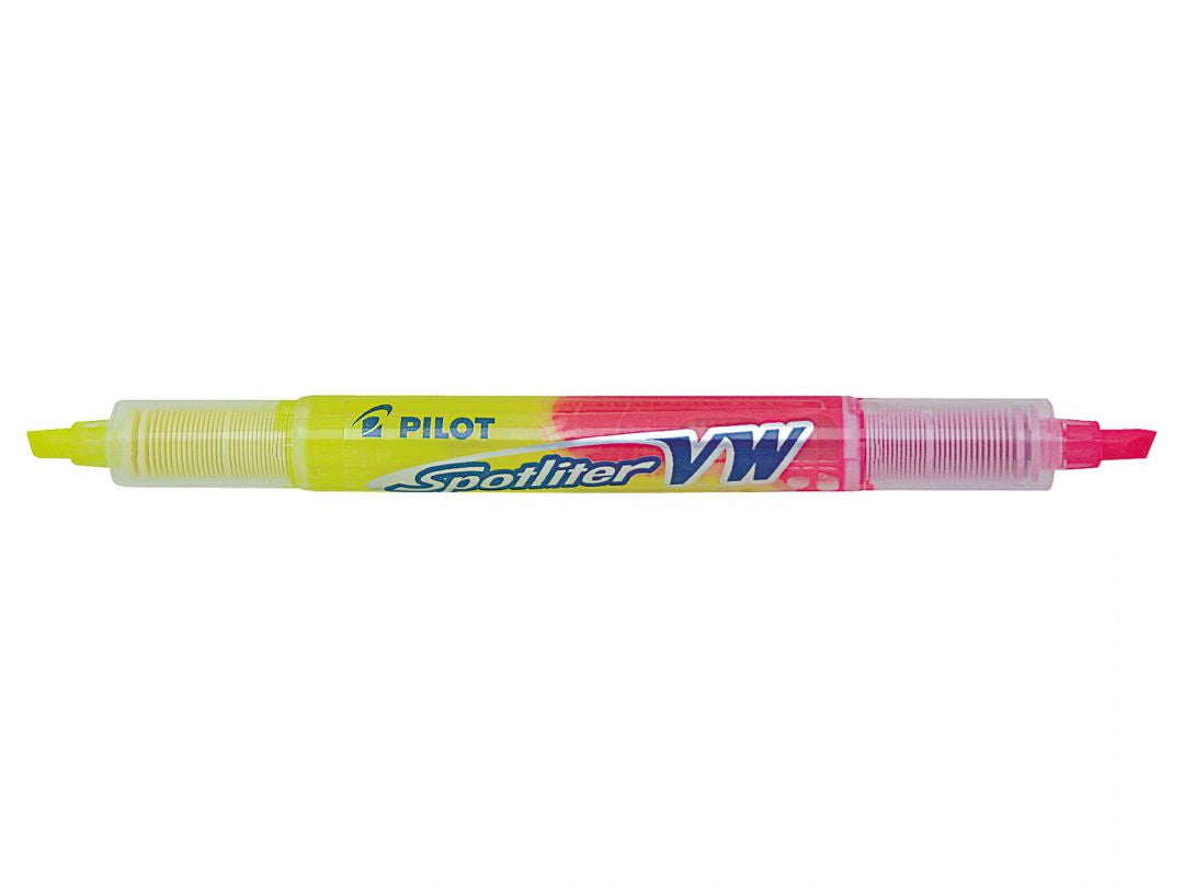 Pilot Spotliter Textmarker – Pink/Gelb, Doppeltspitze, Pinselspitze
