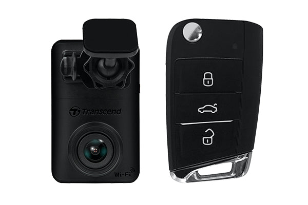 Transcend DrivePro 10 – Dashcam, 1080p60, 140° Blickwinkel, GPS, WDR, schwarz, inkl. 64 GB MicroSD