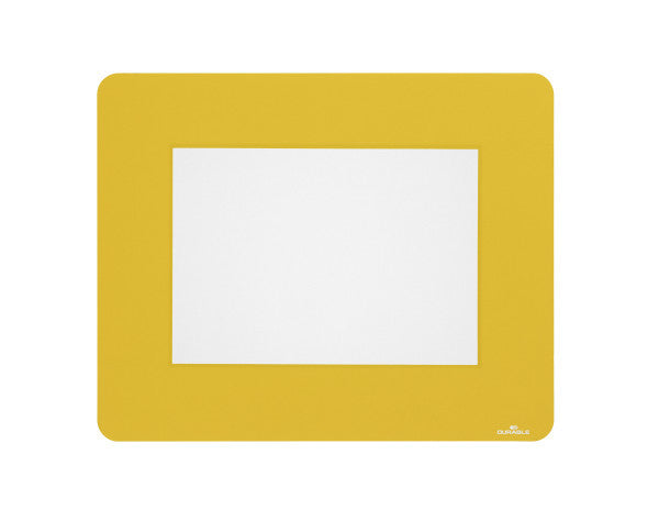 Durable Hinweisaufkleber – 314 × 0,4 mm, gelb, selbstklebend, wiederablösbar, für Fenster, 10er-Pack