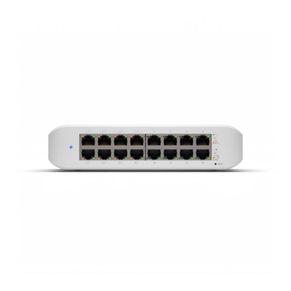 Ubiquiti UniFi Switch Lite 16 PoE – Managed L2 Switch – 16× 1G, 8× PoE+, Wandmontage, lüfterlos