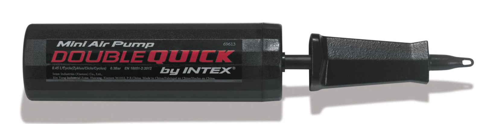 Intex Double Quick Mini Handpumpe – Höhe 290 mm, 1 Ventiladapter – für Schlauchboote – Kunststoff