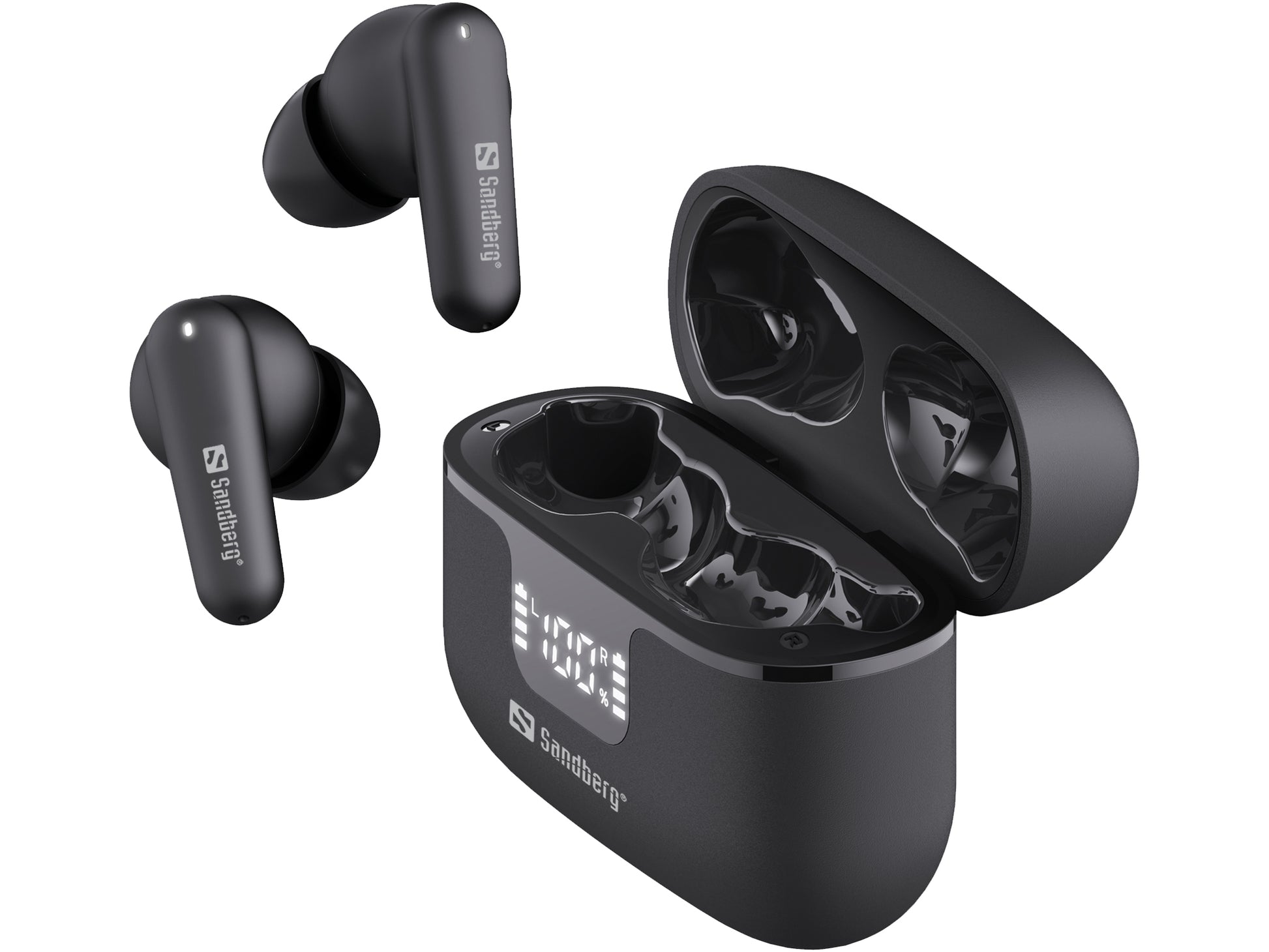 Sandberg 126-52 TWS In-Ear – Stereo, ANC, mit Ladecase, Schwarz, BT 6.0