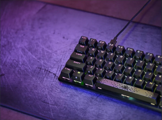 Corsair K65 PRO MINI RGB – Tastatur, 65%, mechanisch (CORSAIR OPX), RGB-Beleuchtung, Schwarz