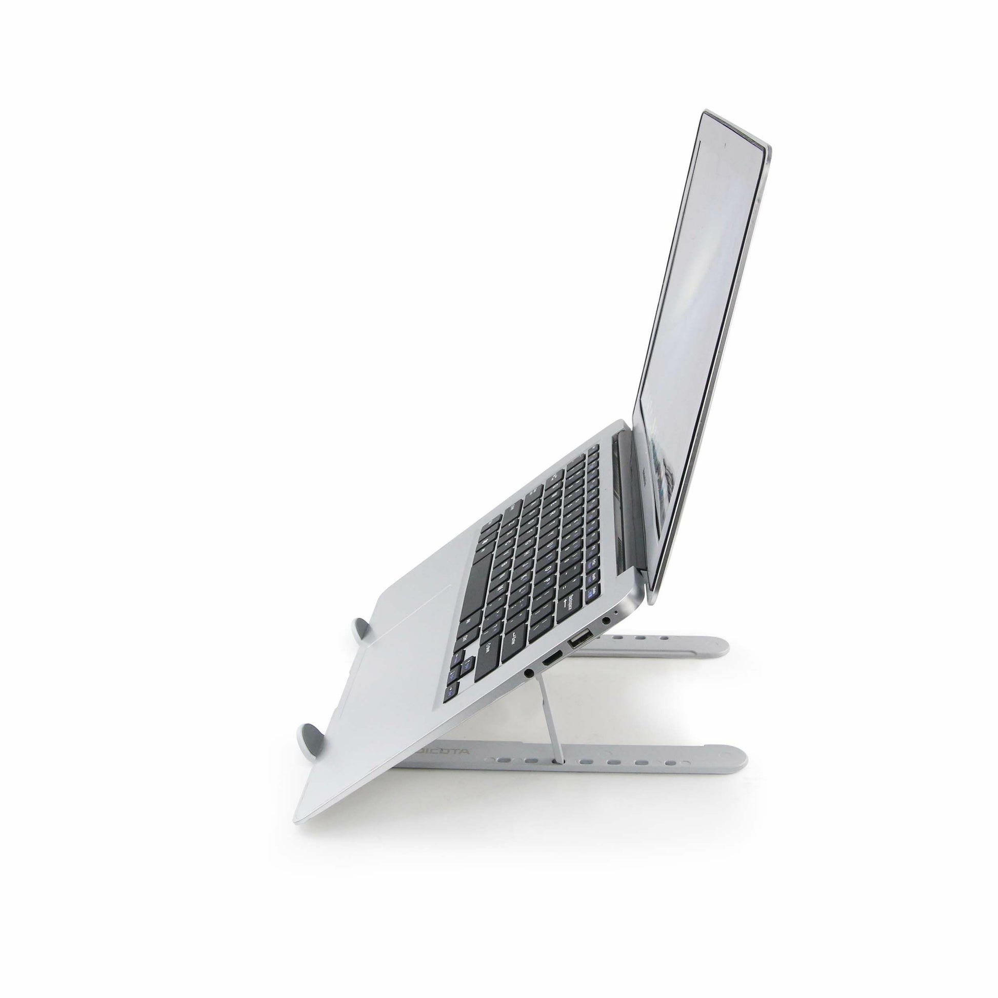 DICOTA Laptop-Ständer – für Laptops und Tablets – 7 Höhenstufen, faltbar – Schwarz/Silber