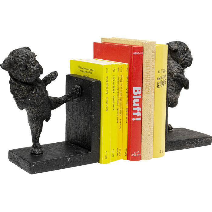 KARE Buchstütze – 32 × 12,5 × 20,5 cm – Polyresin, schwarz, 2-teilig