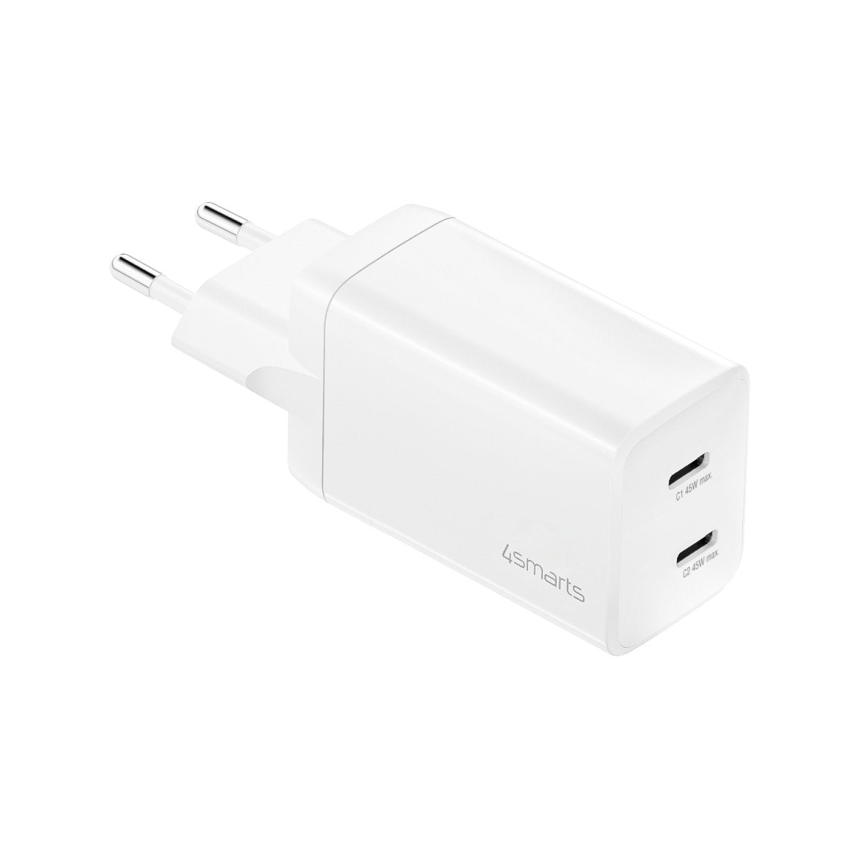 4smarts PDPlug Dual Ladegerät – 45 W, 2× USB-C, PD, QC, GaN – für USB-C-Geräte