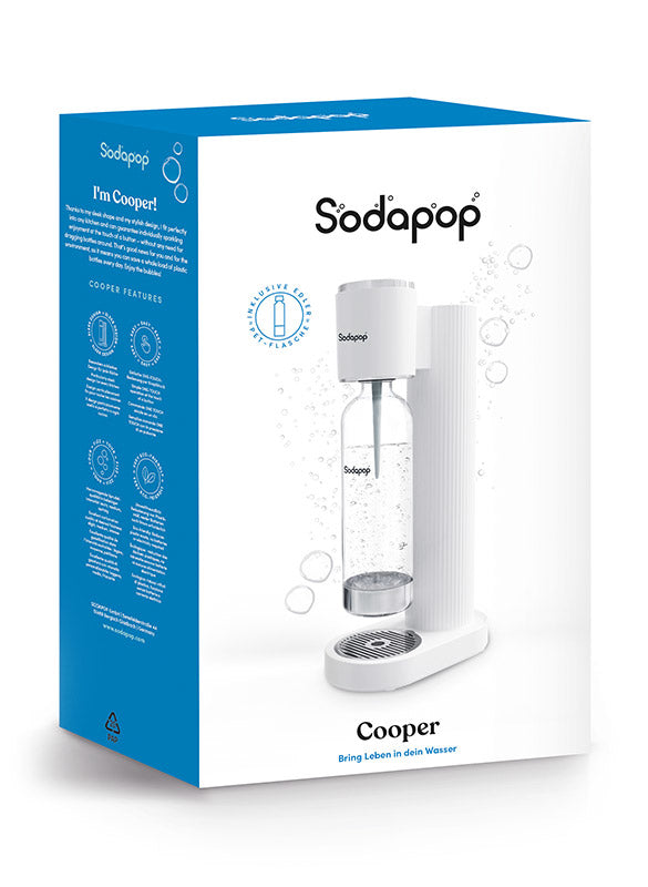 SodaStream mySodapop Cooper – Weiss matt, inkl. 1 × 0,85 l PET-Flasche