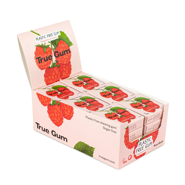 True Gum Kaugummi – Himbeere & Vanille, zuckerfrei, vegan – 21 g