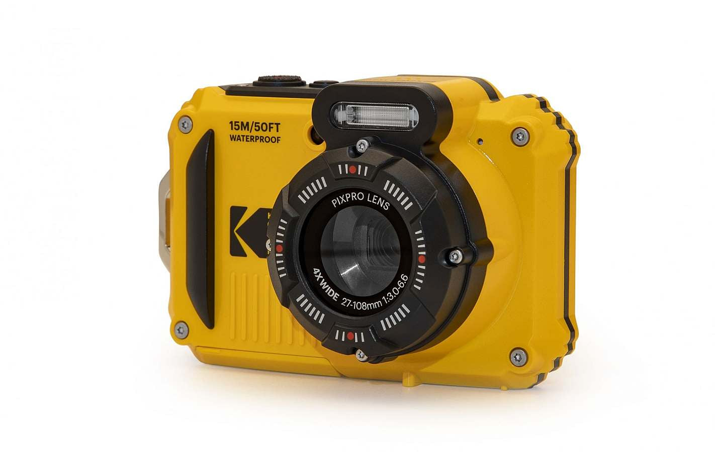 Kodak WPZ2 – Outdoor-Kompaktkamera, 16,4 MP 1/2,3", 1080p, 4× optischer Zoom, Gelb