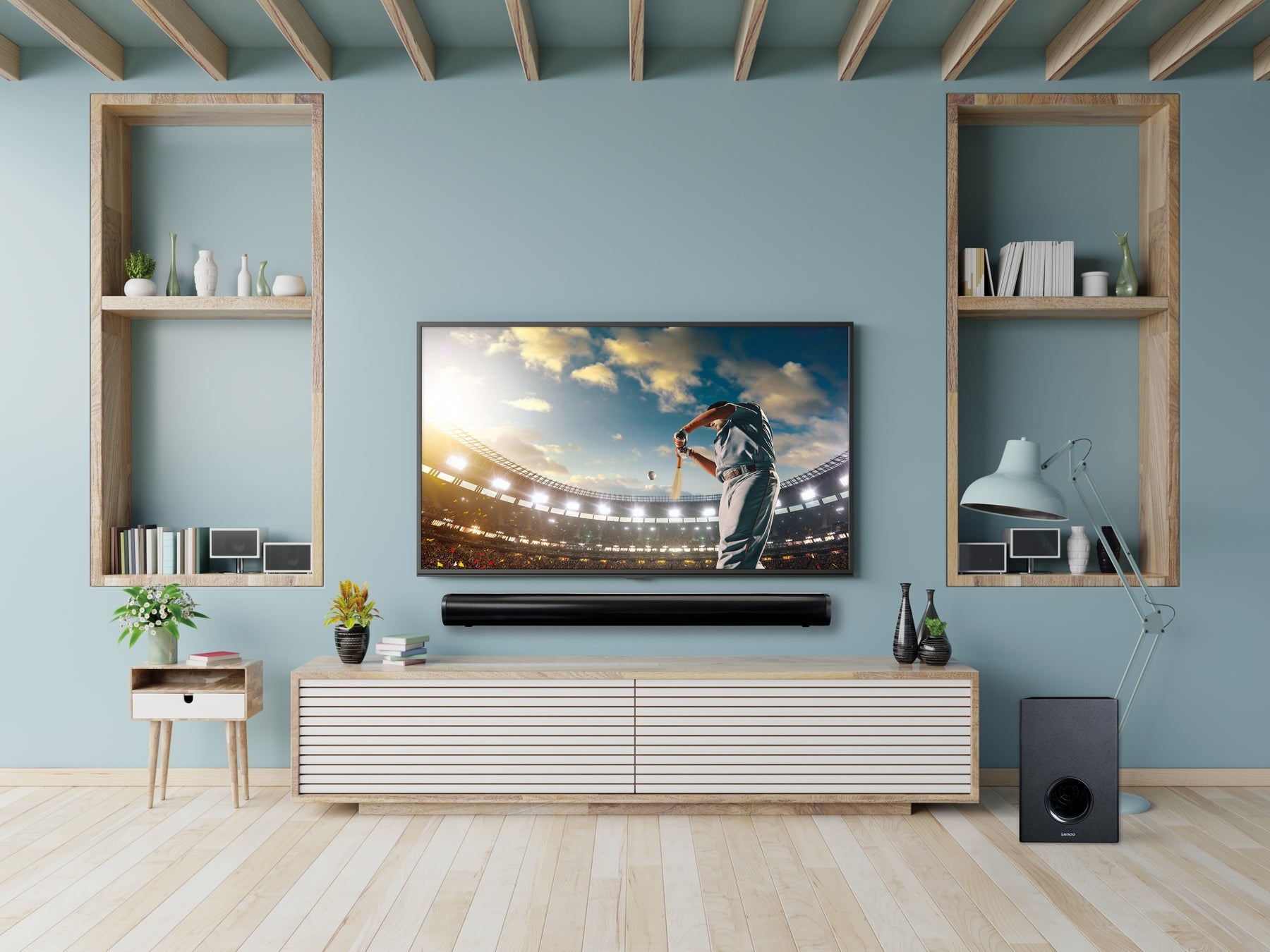 Lenco SBW-801BK – Soundbar – mit Subwoofer, 70 W, Schwarz