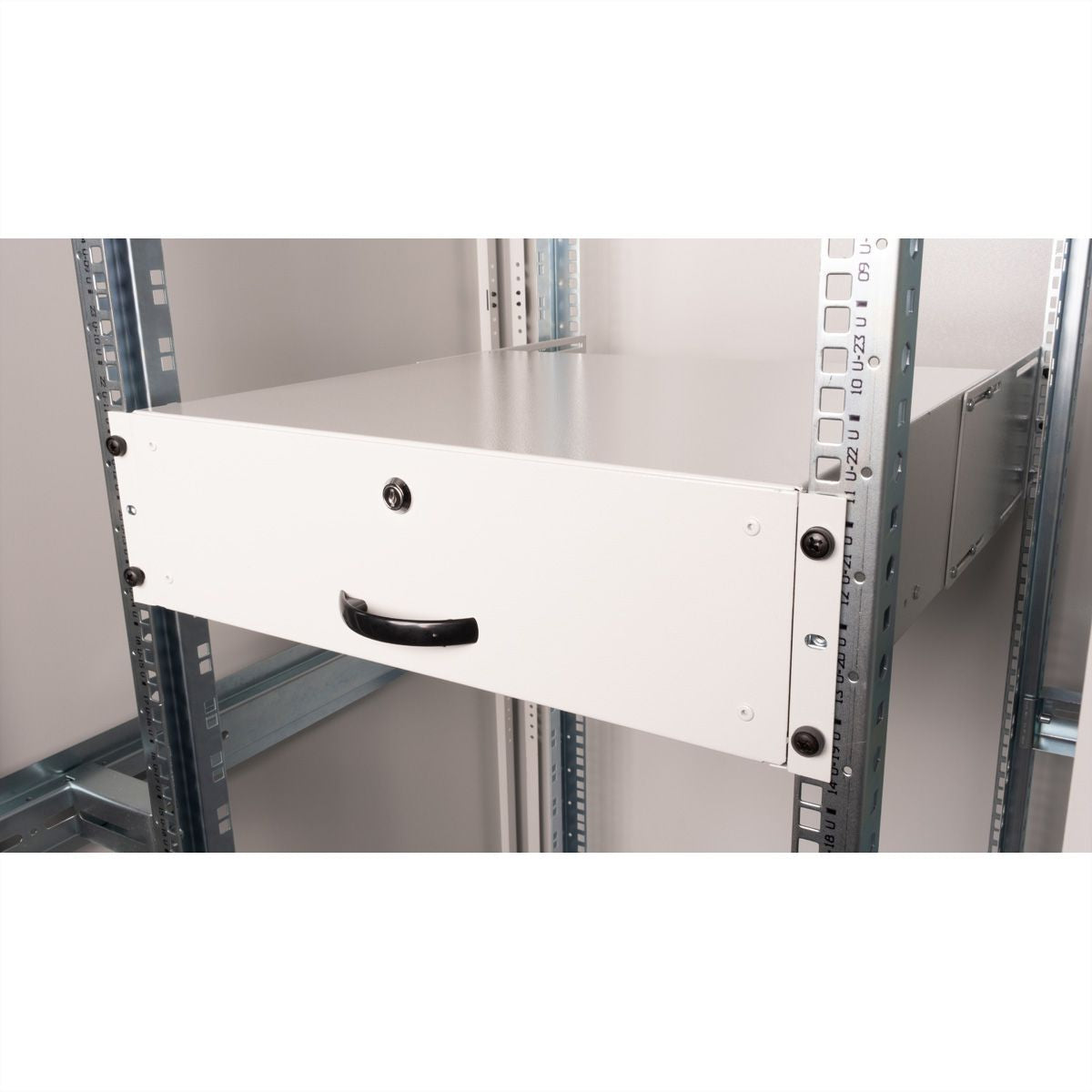 ROLINE Tastatureinschub, 19", 3U, abschliessbar, 485 × 400 × 130 mm, lichtgrau, Stahl