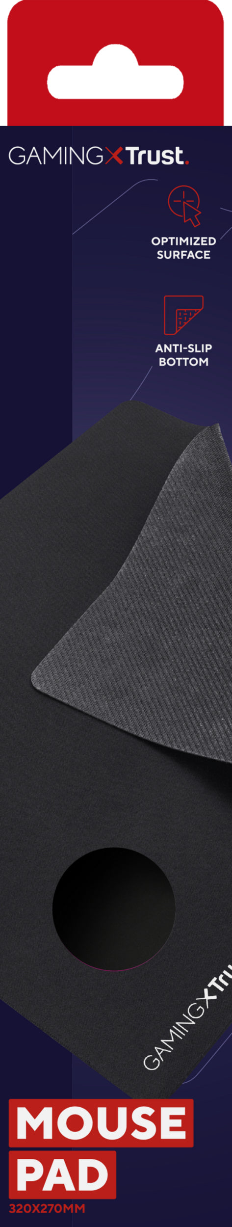 Trust GXT 754 L – Gaming-Mauspad – 320 × 270 mm, Schwarz, Anti-Rutsch-Basis