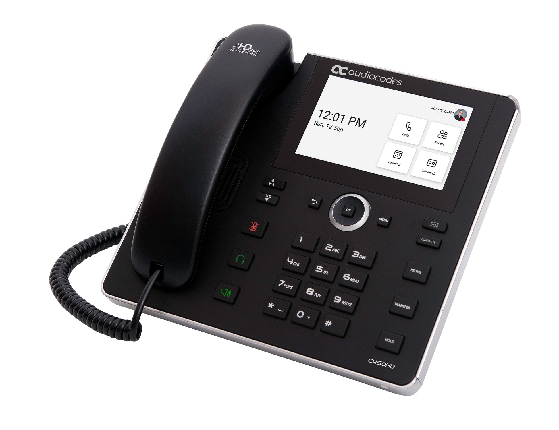 AudioCodes C450HD – IP-Telefon, PoE, Gigabit-Ethernet, Dual-Band-WLAN