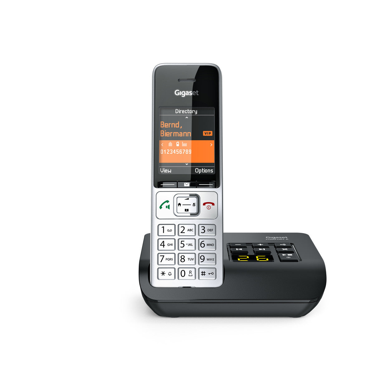 Gigaset Comfort 500A – DECT-Telefon mit Basis, 2,2", mit Anrufbeantworter, Freisprechen, silber