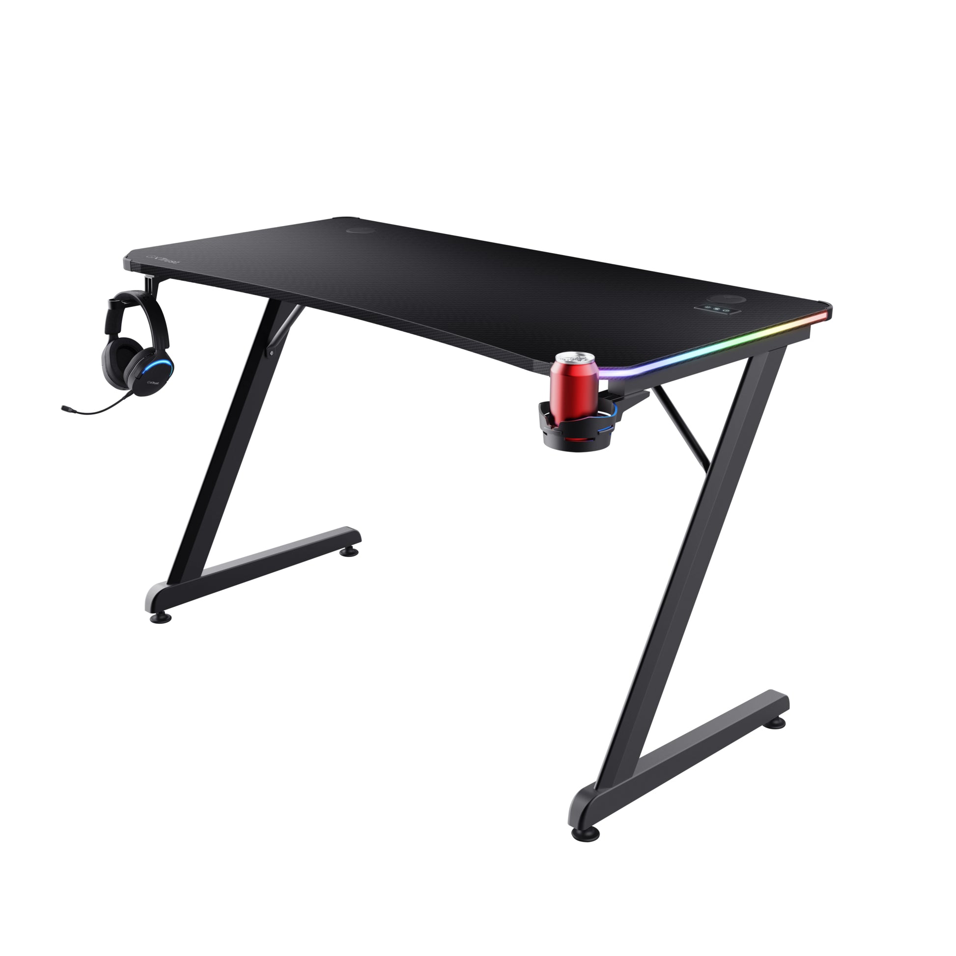 Trust GXT709 Luminus – Rollbarer Computertisch, 1'200×600×740 mm, bis 150 kg, schwarz