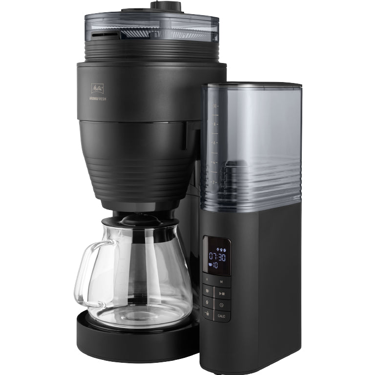 Melitta AromaFresh Filterkaffeemaschine – 10 Tassen, 1,25 l, Keramik-Mahlwerk, Schwarz