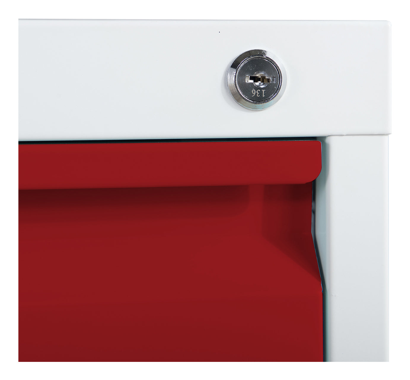 Phoenix Safe Co. FC1003GRK – Aktenschrank, 3 Schubladen, abschliessbar, 450 × 620 × 1025 mm, Grau/Rot, Stahl