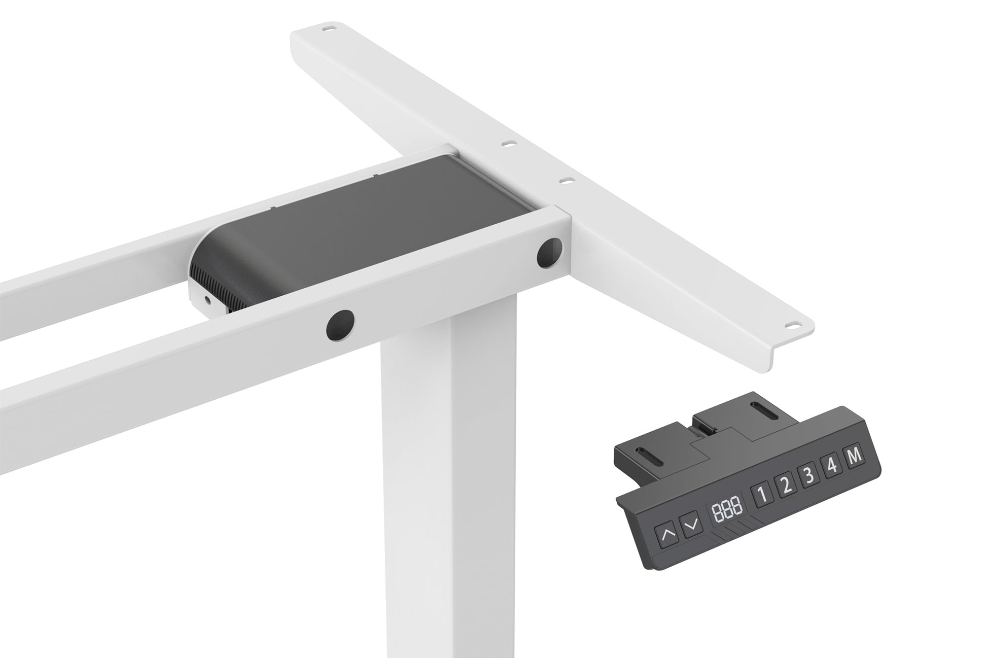 Digitus Stehtisch – 72–120 cm – Weiss – Höhenverstellbar