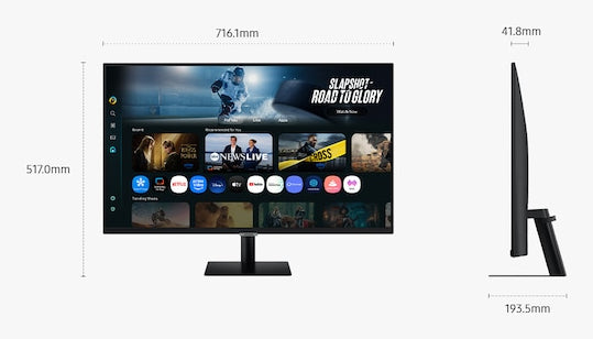 Samsung M7 M70F – Monitor, 32" 3840 × 2160 (UHD 4K), LCD, Schwarz