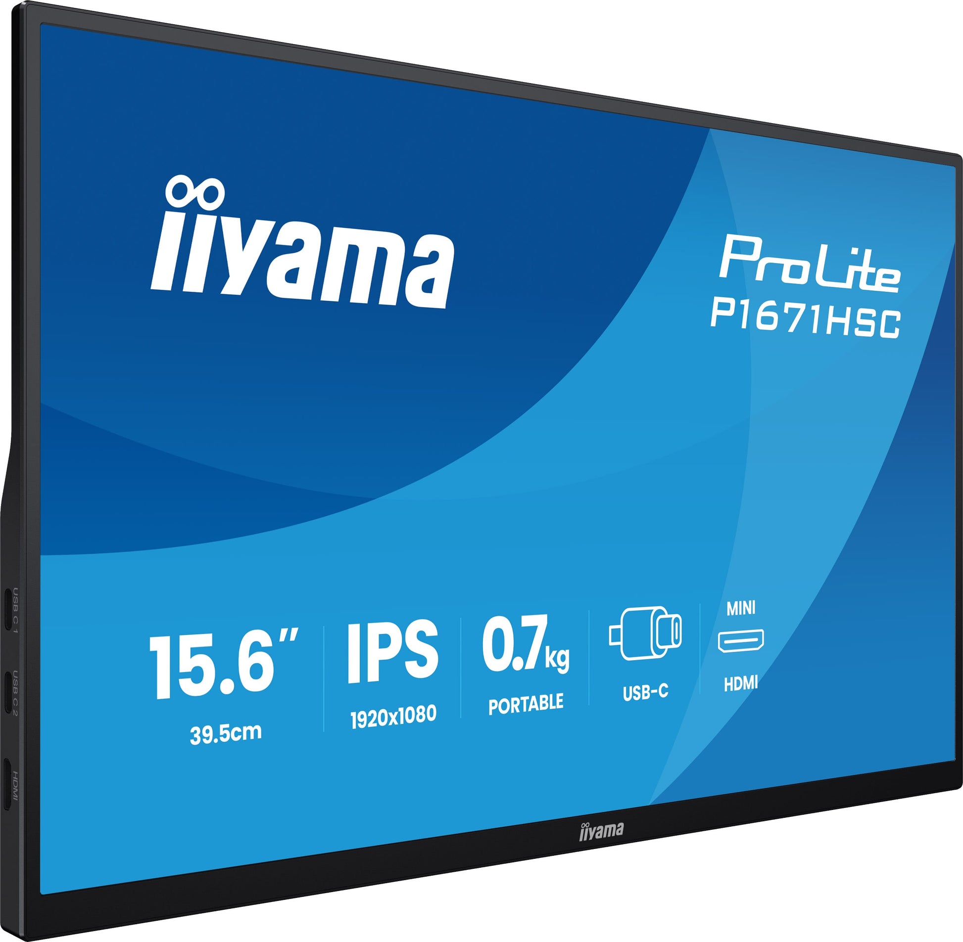 iiyama ProLite P1671HSC-B1 – Monitor, 15,6" 1920 × 1080 (Full HD), IPS, 250 cd/m²
