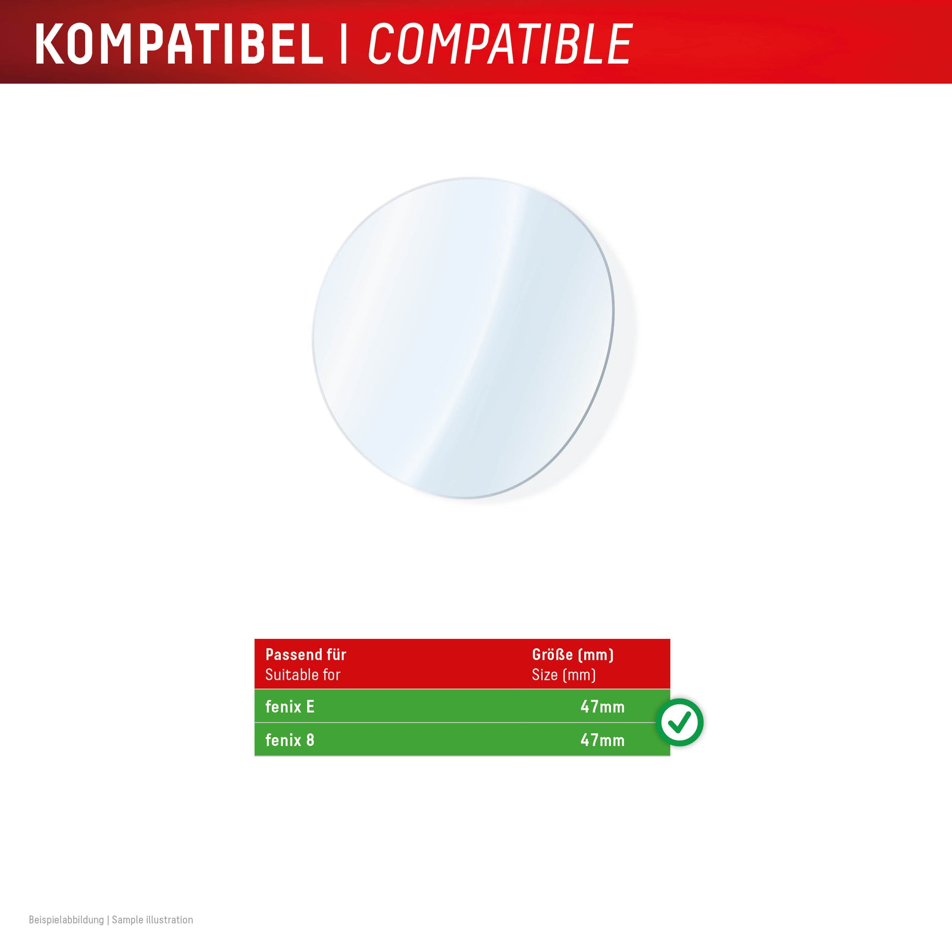 Displex Displayschutzfolie für Garmin fenix 8 (47 mm) – Gehärtetes Glas, Transparent