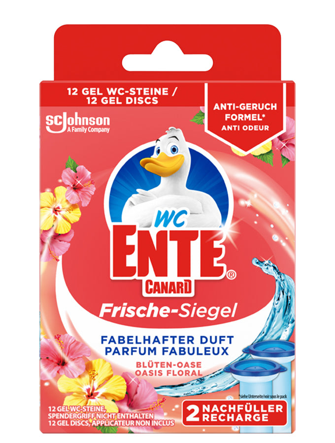 WC-Ente Fresh Discs 1136386 WC-Reiniger für WC – Blütenoase, Gel, Box – 2×36 ml