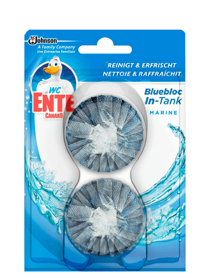 WC-Ente Blue Bloc WC-Reiniger/WC-Entkalker für WC – Ocean, Felgenblock – 2×50 g