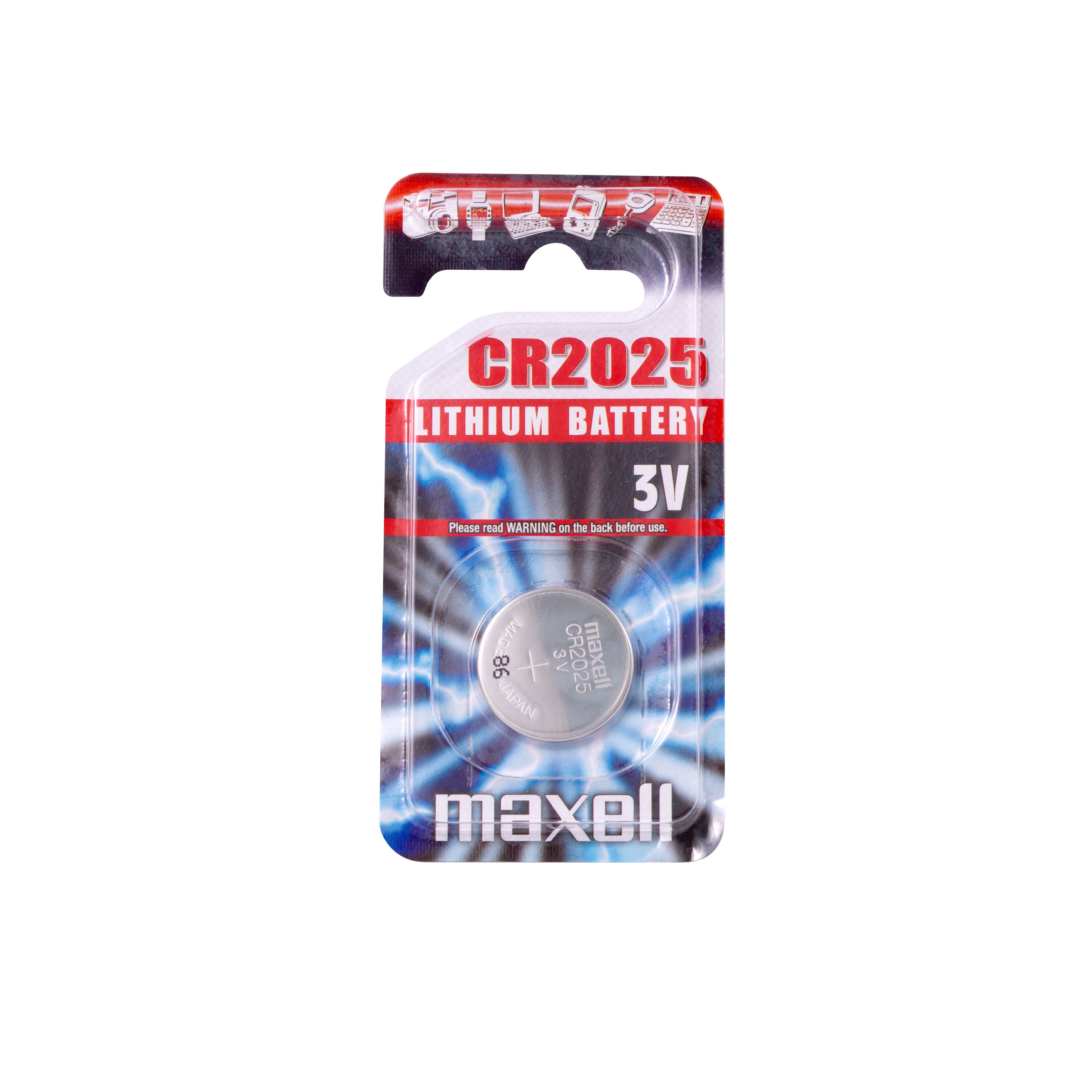 Maxell Knopfzelle CR2025, Lithium-Mangandioxid, 3 V – 1 Stk.
