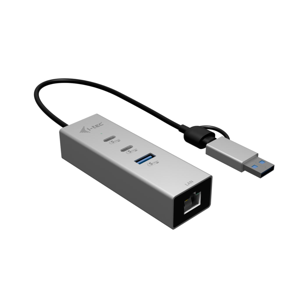 i-tec USB-Hub – USB-C/USB-A, 2× USB-C, 1× USB-A, 2.5GbE, für Windows/Mac/ChromeOS