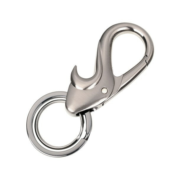 TROIKA Multitool-Schlüsselanhänger Drop – Flaschenöffner, mit Karabiner, Metall/Chrom, Grau