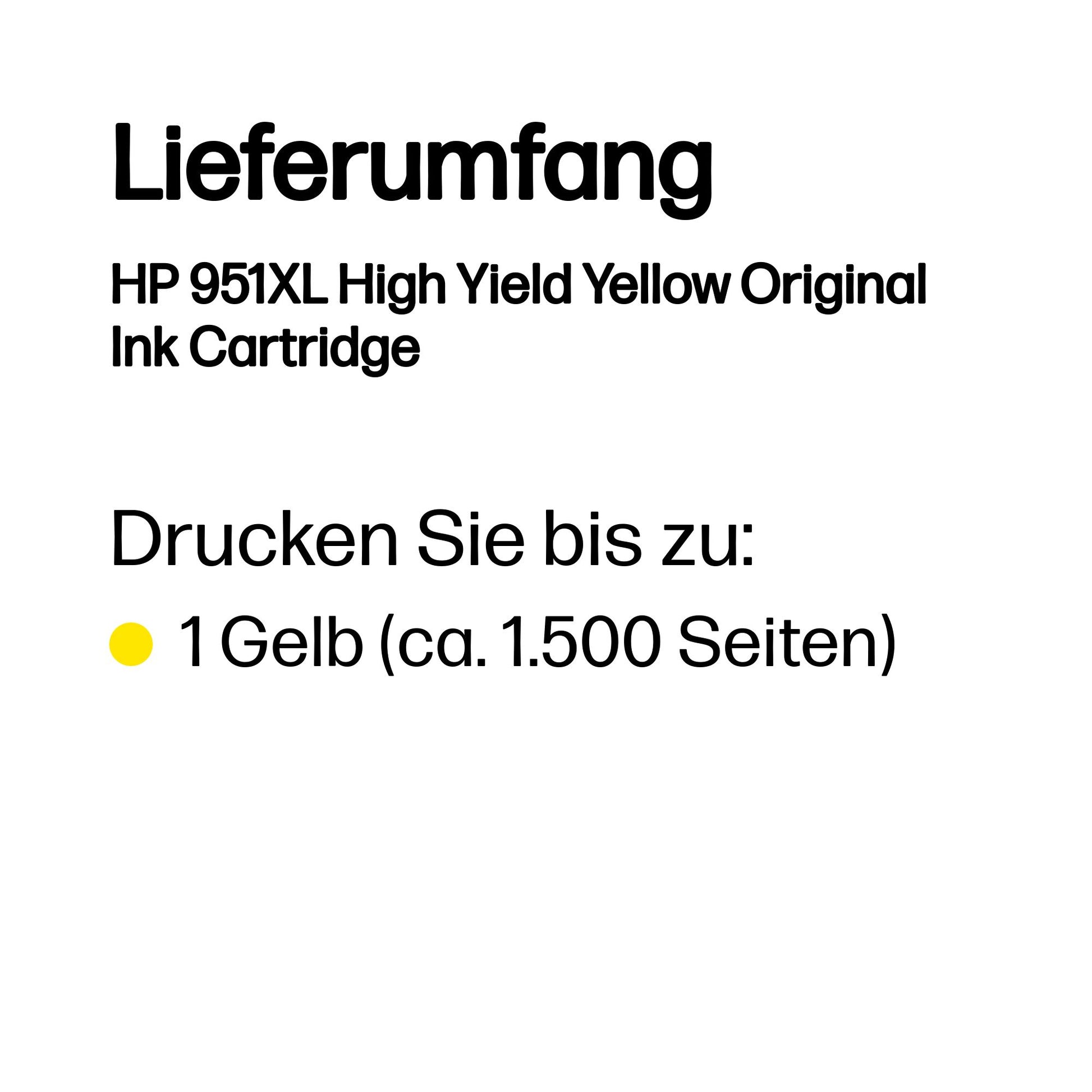 HP Tintenpatrone 951XL, Gelb, XL