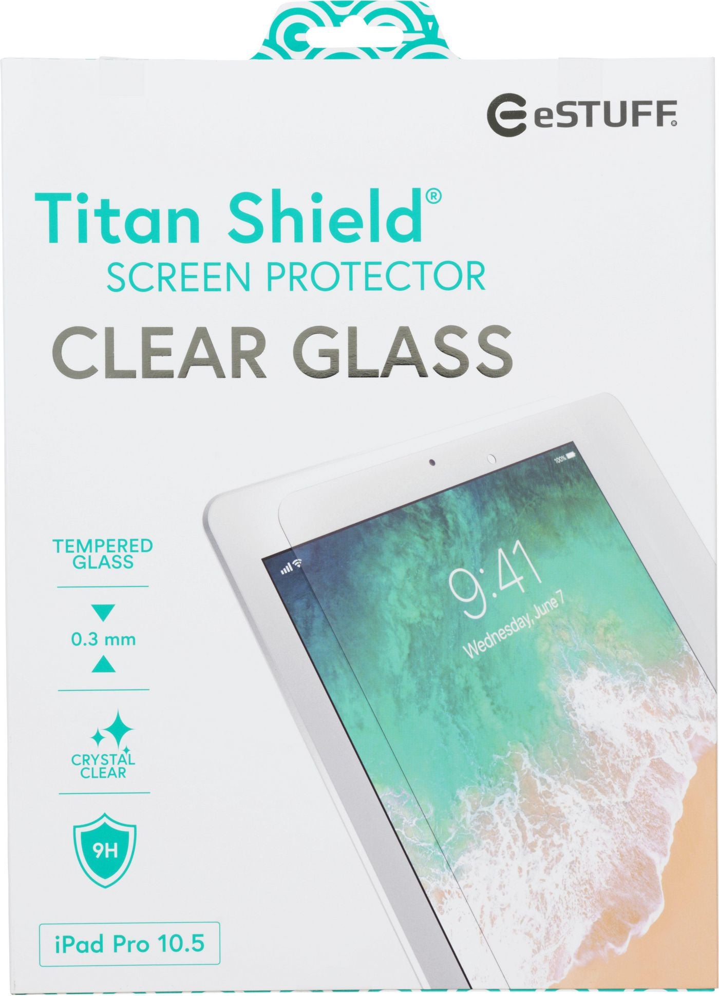 eSTUFF Panzerglas für iPad Pro 10,5" – 9H, Anti-Fingerprint