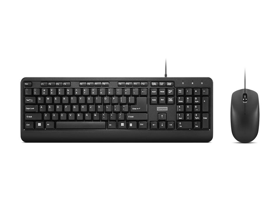 Lenovo 160 – Tastatur-Maus-Set – kabelgebunden, USB – QWERTY (US-INT) – schwarz