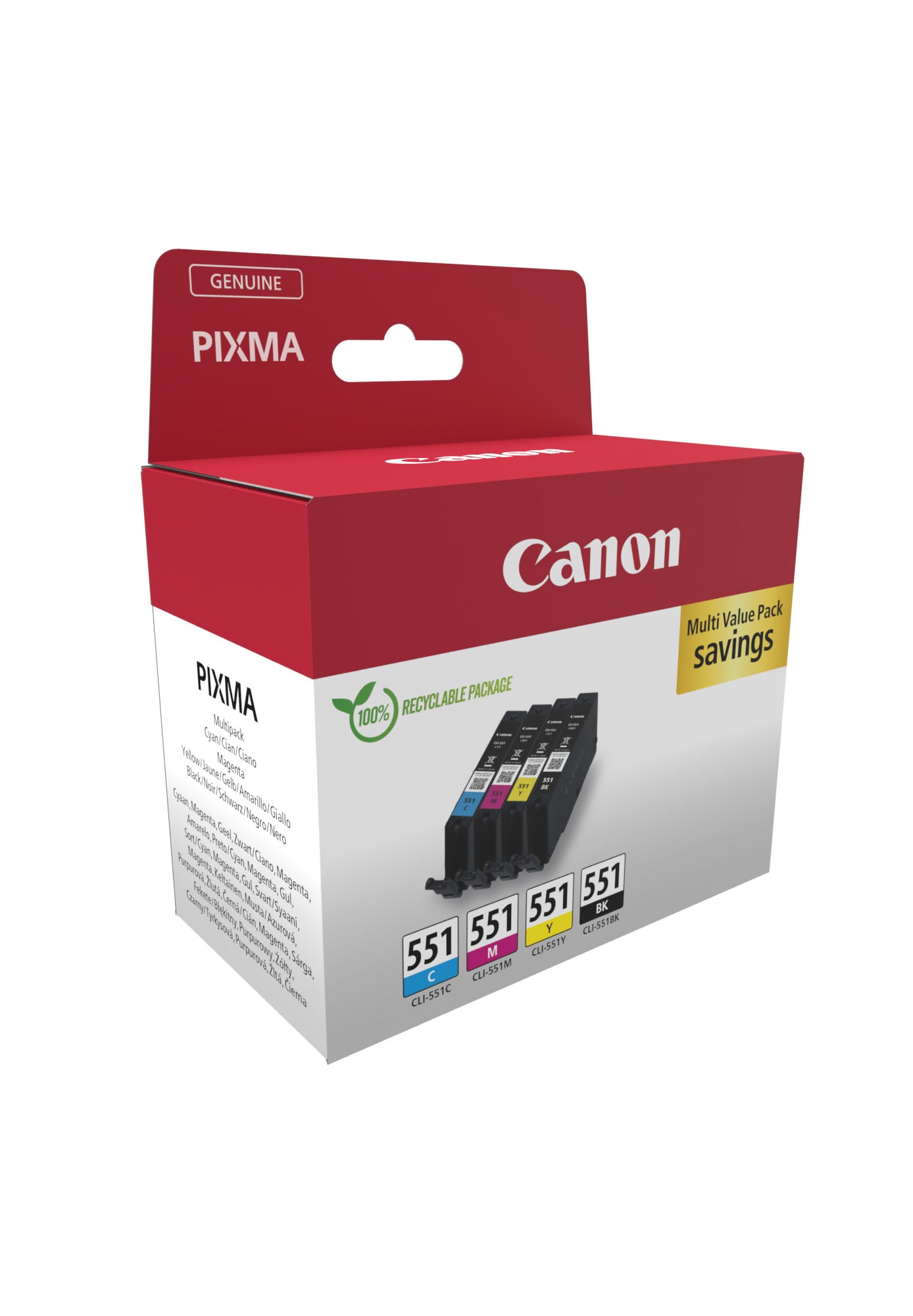 Canon Tintenpatronen-Multipack CLI-551, CMYK – für CLI-551