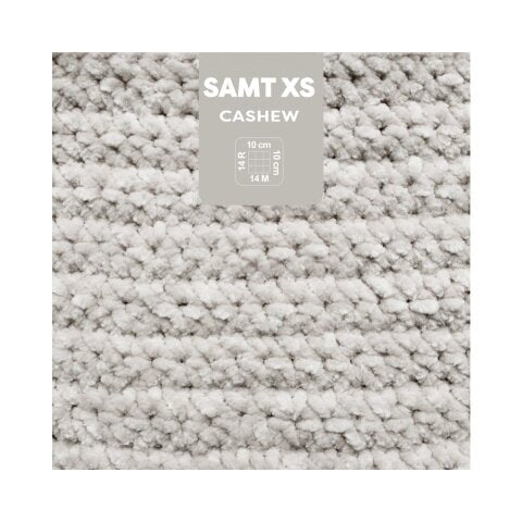 myBoshi Chenille Samt XS Wolle Hellgrau – 50 g, 90 m, 100% Polyester, Nadel 6 mm, 1 Stk.