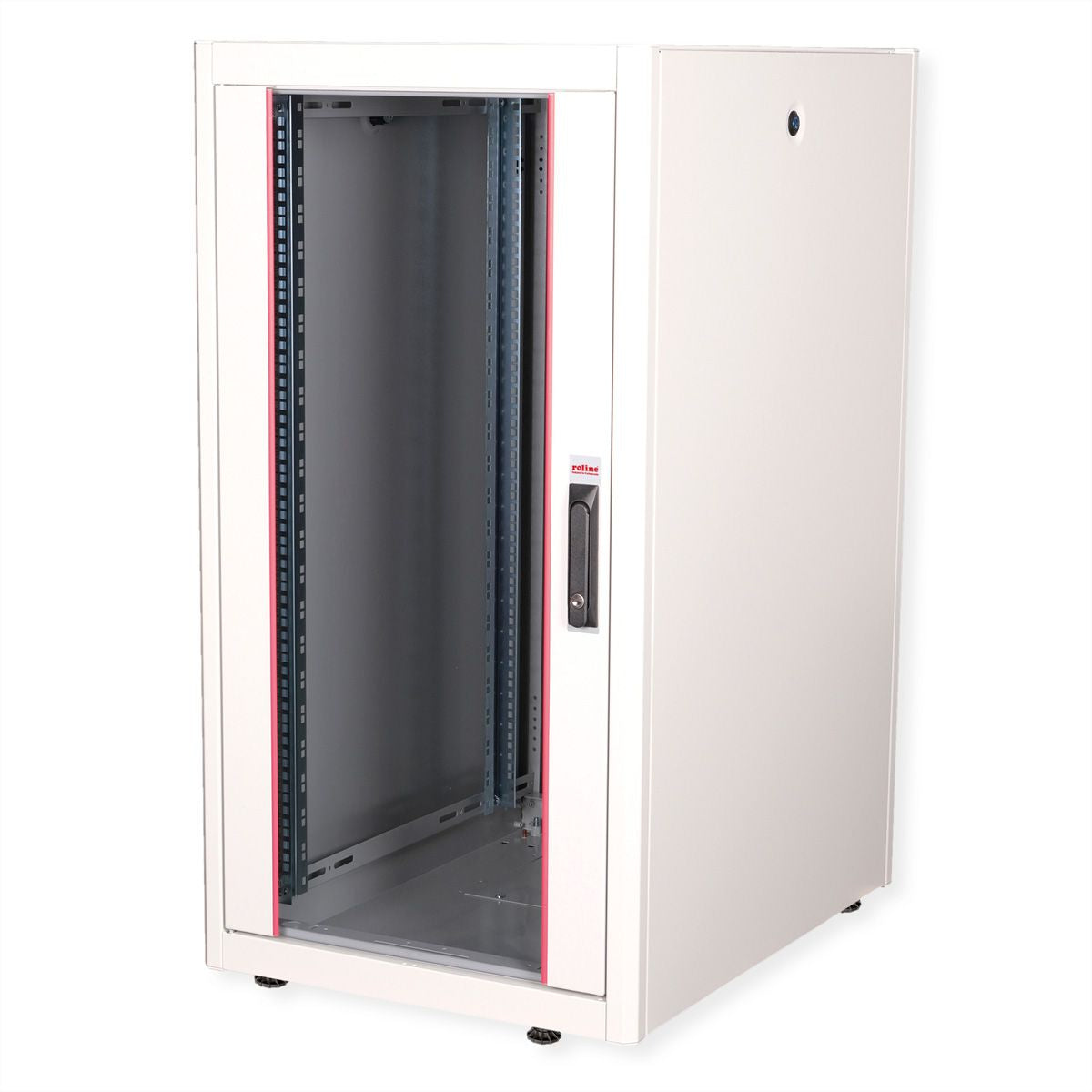 ROLINE Basic – 19" Netzwerkschrank 22U, abschliessbar, IP20, 600 × 800 × 1125 mm, lichtgrau, Stahl