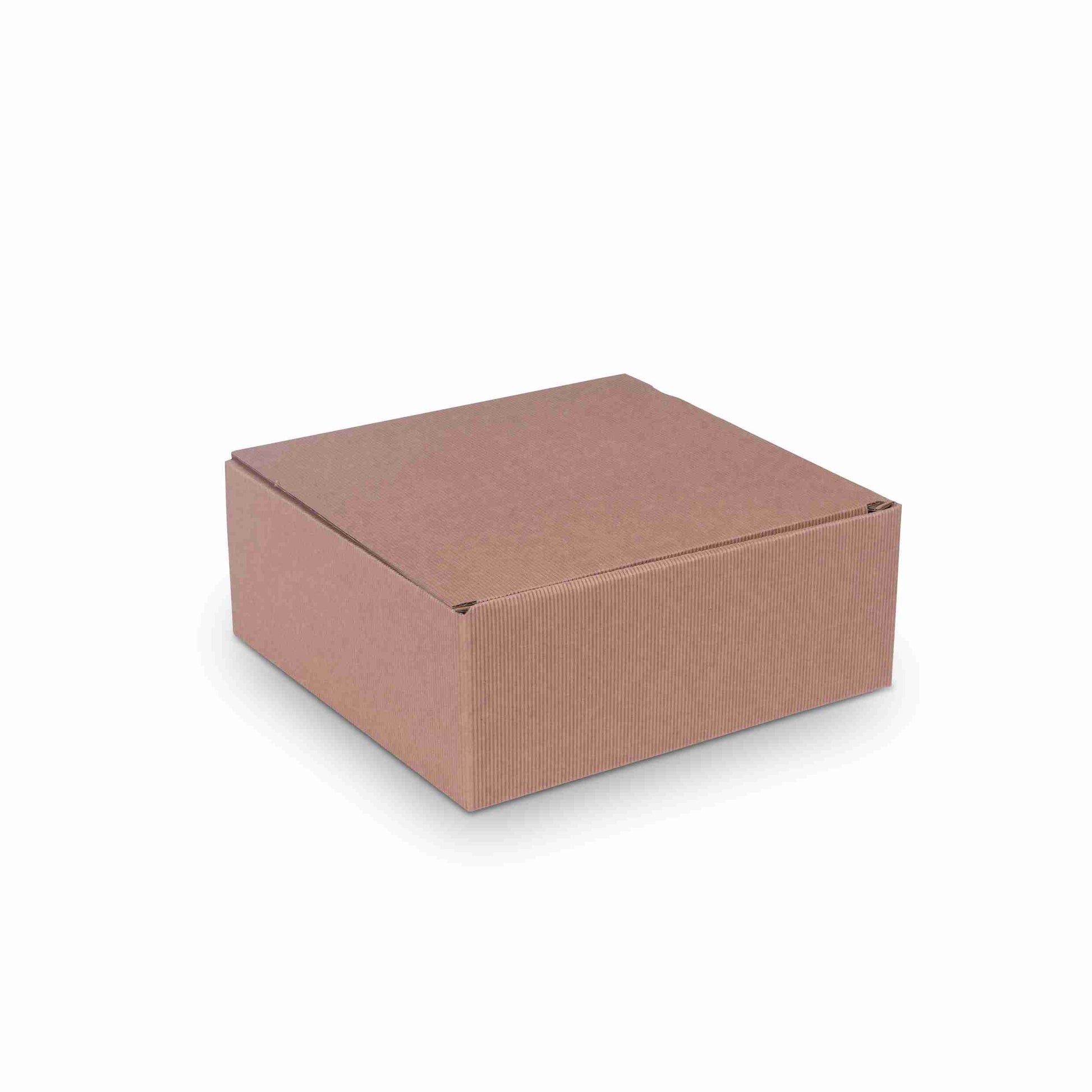 Model Geschenkbox offene Welle braun – 285 × 270 × 110 mm – 1 Stk., ab 20 Stk.
