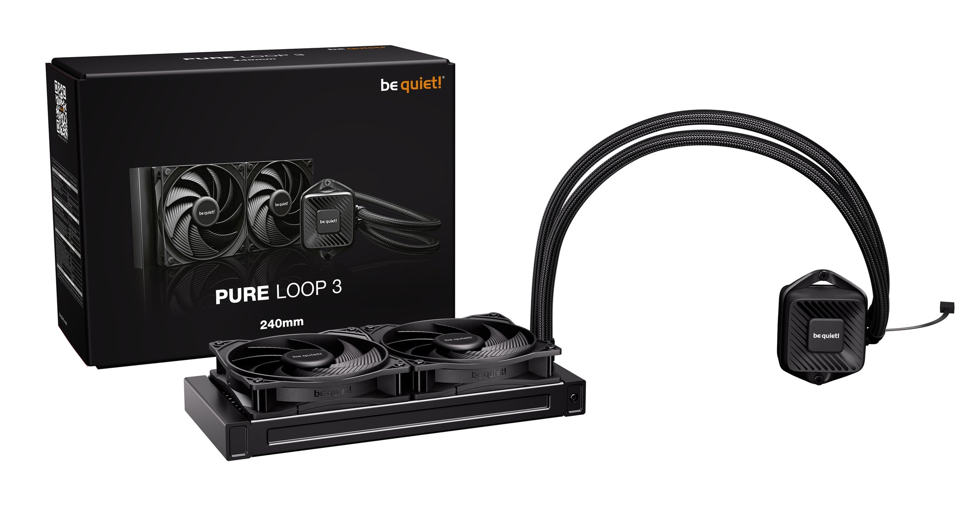 be quiet! be quiet PURE LOOP 3 – AIO CPU-Kühler 240 mm, 2×120 mm PWM, 2100 U/min, 101,2 m³/h, Schwarz, für Intel LGA1851