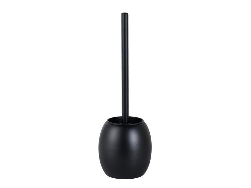 COCON WC-Bürstenset – Kunststoff, Edelstahl, schwarz matt, mit TPR-Kopf, H 39 cm, Ø 9 cm