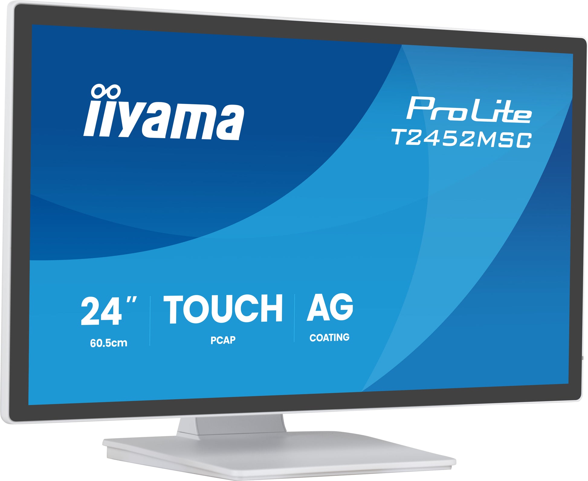 iiyama ProLite T2452MSC-W1AG 24" FHD PCAP 10-Touch – DisplayPort, USB, Weiss