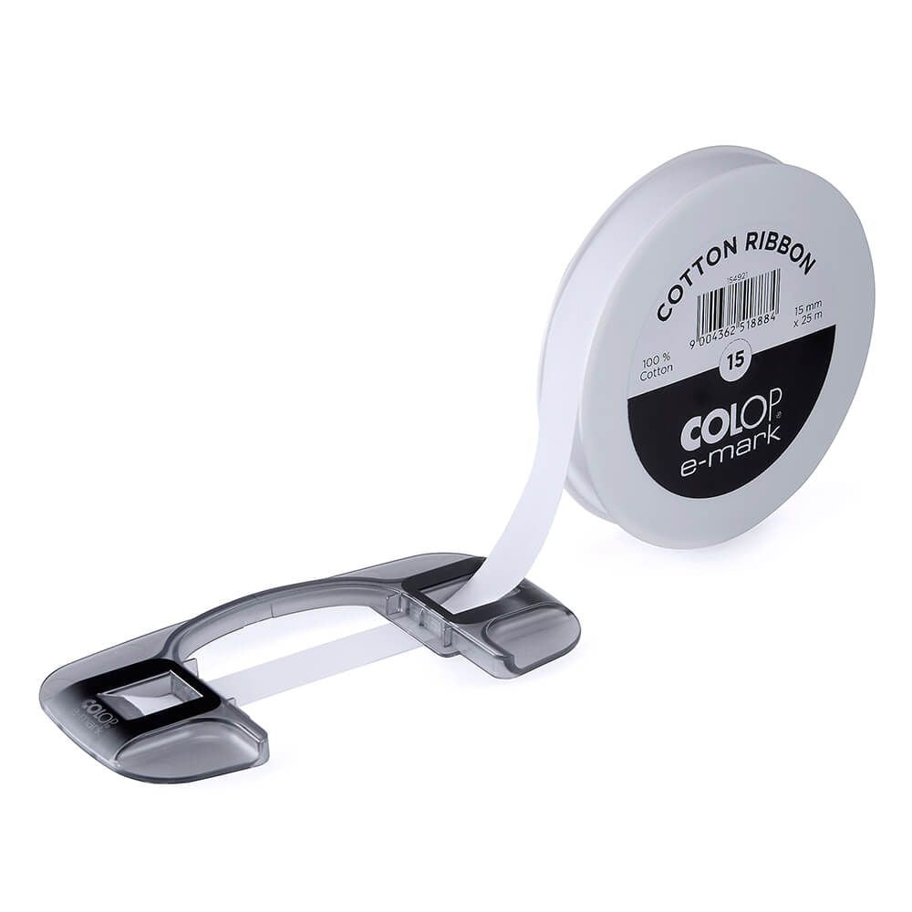 Colop 154921 Textil-/Satinband – Weiss – 15 mm × 25 m – für E-mark