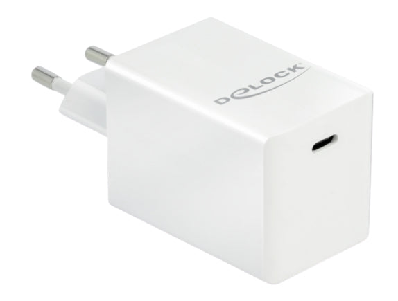 DeLOCK USB-Wandladegerät 60 W – USB-C×1 – PD 3.0, GaN – Weiss