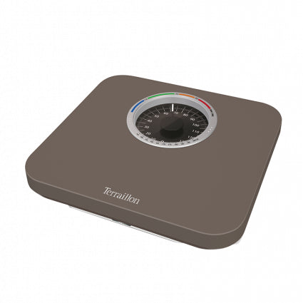 Terraillon Mechanische Personenwaage Nautic Up 13908 – 150 kg – 29 × 27 cm, Grau, Kunststoff