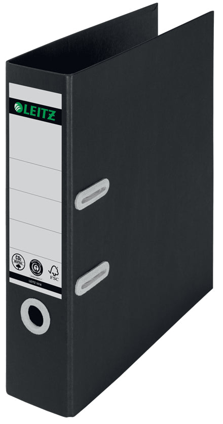 Leitz 180° Recycle Ordner – für A4 – Rückenbreite 8 cm – Schwarz – 10 Stk.