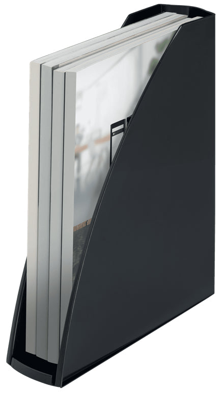 Leitz Stehsammler A4 – 75 mm, mit Griffloch, schwarz, Kunststoff