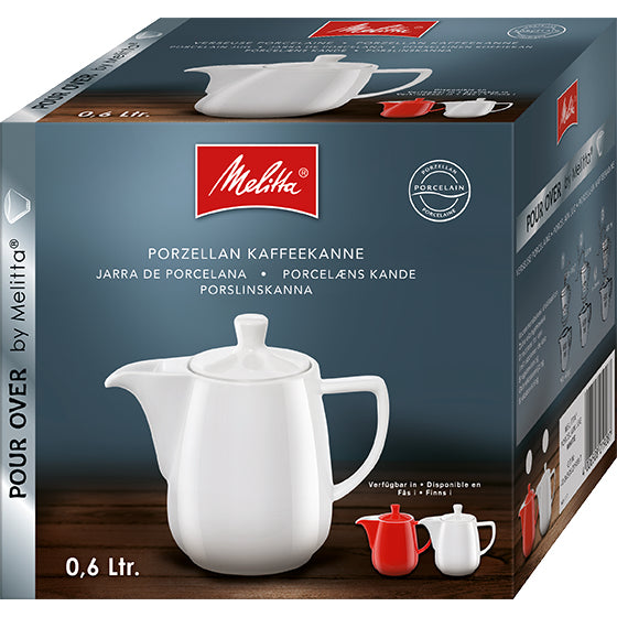 Melitta Karaffe – 0,6 l, Porzellan, Weiss, spülmaschinenfest, mikrowellengeeignet